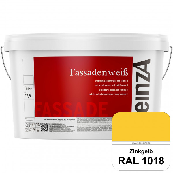 einzA Fassadenweiß (RAL 1018 Zinkgelb) Sil-Fassadenfarbe gegen Schmutz & Vergrünung