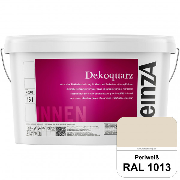 einzA Dekoquarz (RAL 1013 Perlweiß) Dekorative Strukturbeschichtung für Wand und Decke