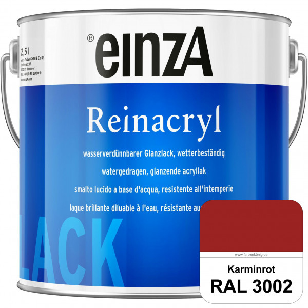 einzA Reinacryl (RAL 3002 Karminrot) wetterbeständige glänzende Acryl-PU-Lackfarbe