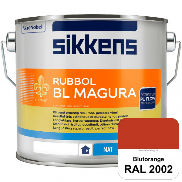 Rubbol BL Magura (RAL 2002 Blutorange) matter PU-Lack (wasserbasiert) innen & außen