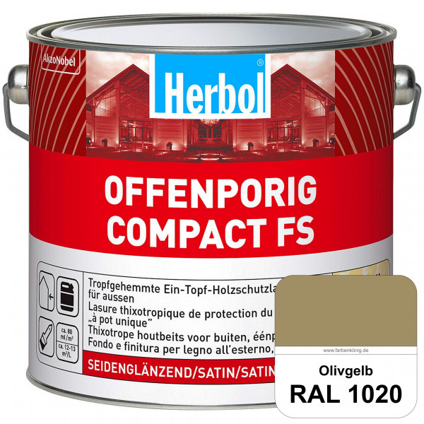 Offenporig Compact FS (RAL 1020 Olivgelb) Rationelle & thixotrope Ein-Topf-Holzlasur (außen)