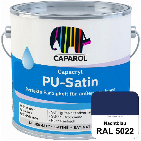 Capacryl PU-Satin (RAL 5022 Nachtblau) hochwertige Zwischen-/ Schluss­lackierungen für grundierte Ho