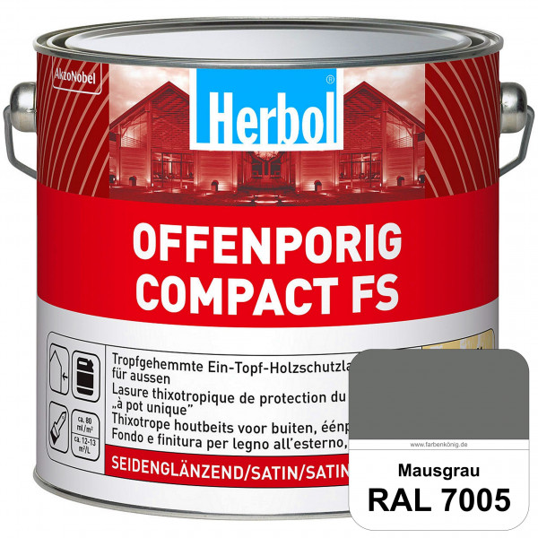 Offenporig Compact FS (RAL 7005 Mausgrau) Rationelle & thixotrope Ein-Topf-Holzlasur (außen)