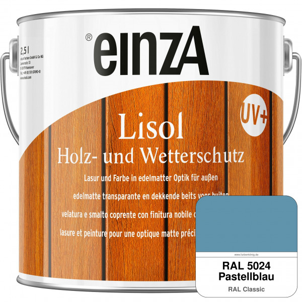 einzA Lisol Holz- und Wetterschutz Lasur und Farbe (RAL 5024 Pastellblau)