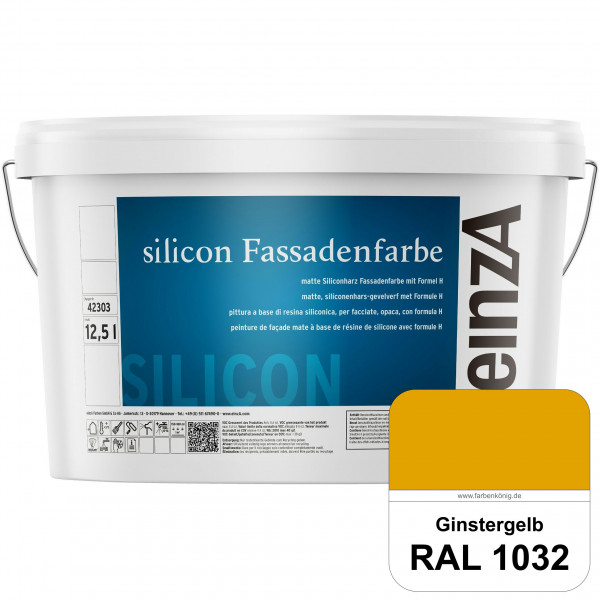 einzA silicon Fassadenfarbe (RAL 1032 Ginstergelb) Hochwertige Siliconharz-Fassadenfarbe