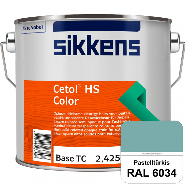 Cetol HS Color (RAL 6034 Pastelltürkis) Dekorative semi-transparente Lasur (lösemittelhaltig) für au