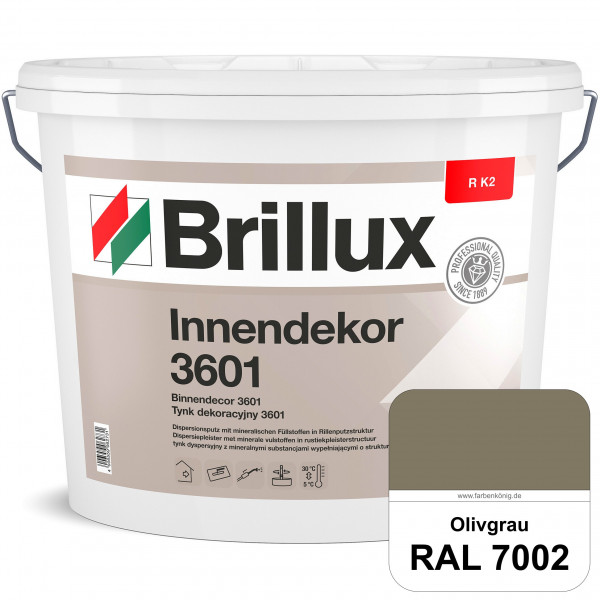 Innendekor ELF R K2 3601 (RAL 7002 Olivgrau) Rillenputz zur Erzielung dekorativer und strapazierfähi
