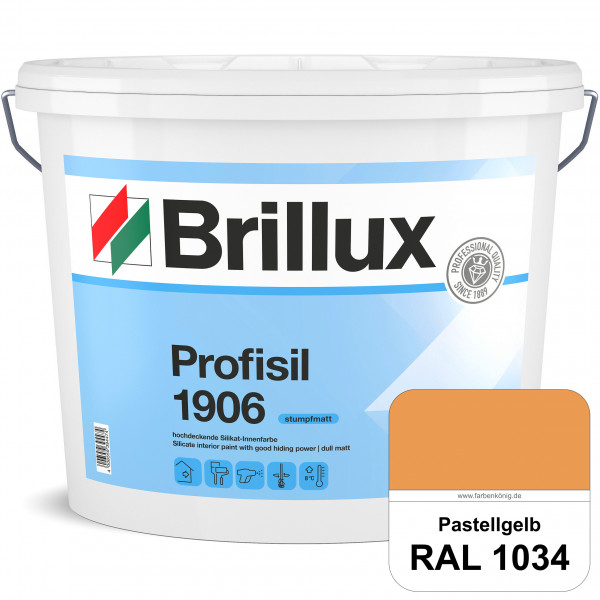 Profisil 1906 Silikat-Innenfarbe (RAL 1034 Pastellgelb) stumpfmatte Innenfarbe für Allergiker nach D