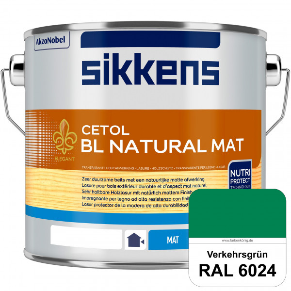 Cetol BL Natural Mat (RAL 6024 Verkehrsgrün) Matte, wasserverdünnnbare Dünnschichtlasur