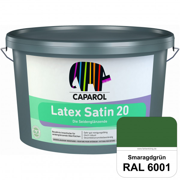 Latex Satin 20 (RAL 6001 Smaragdgrün) strapazierfähige seidenglänzende Latexfarbe (Innen)