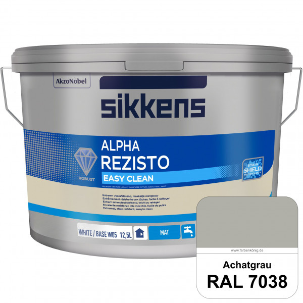 Alpha Rezisto Easy Clean (RAL 7038 Achatgrau) Extrem widerstandsfähige & matte Innenfarbe