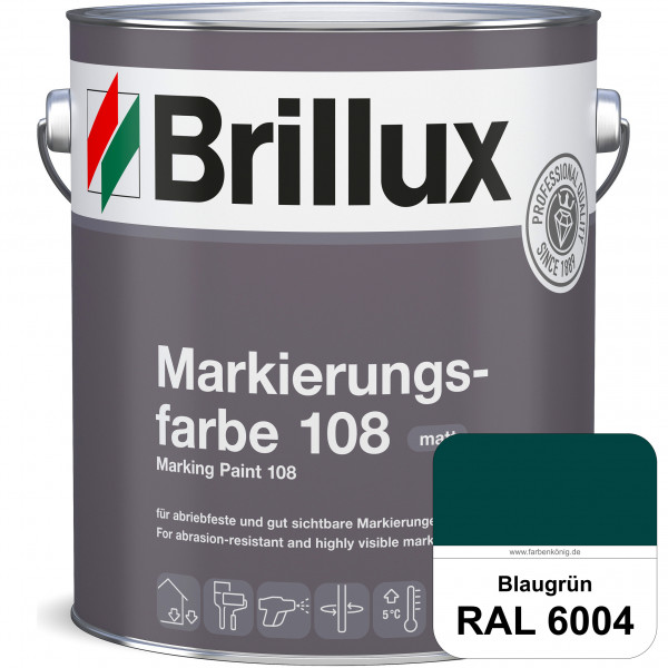 Markierungsfarbe 108 (RAL 6004 Blaugrün) Markierungsfarbe für Asphalt, Betonböden, Zementestrichen