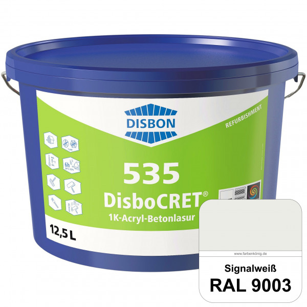 DisboCRET 535 1K-Acryl-Betonlasur (RAL 9003 Signalweiß) Schutzbeschichtung für Beton im Außenbereich