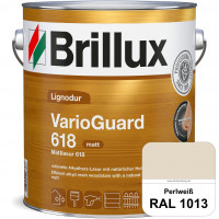 Mattlasur 618 (RAL 1013 Perlweiß) matte & wetterbeständige Lasur (lösemittelhaltig) für Laub- und Na