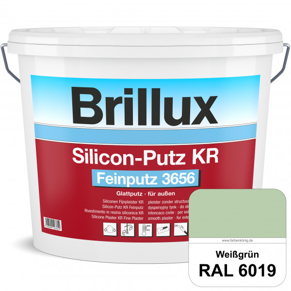 Silicon-Putz KR Feinputz 3656 (RAL 6019 Weißgrün) Glattputz , verarbeitungsfertig, perfekte Wasserda