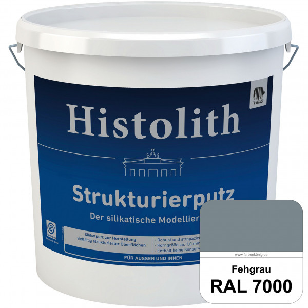 Histolith Strukturierputz (RAL 7000 Fehgrau) Der silikatische Modellierputz für Außen & Innen
