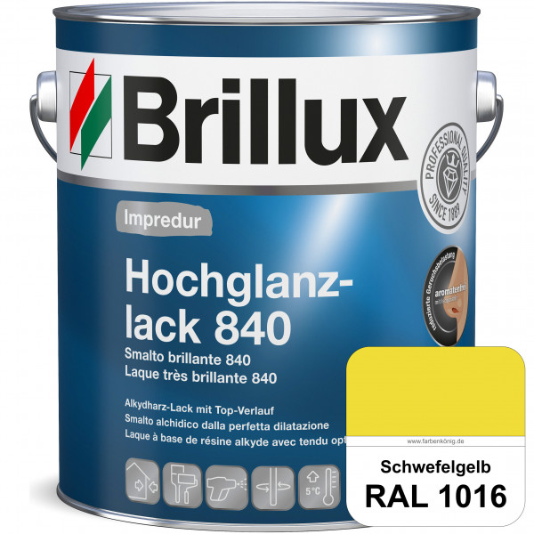Impredur Hochglanzlack 840 (RAL 1016 Schwefelgelb) für Holz- und Metallflächen (löselmittelhaltig) i