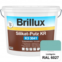 Silikat-Putz KR K3 3641 (RAL 6027 Lichtgrün) Dekorativer Kratzputz auf Silikatbasis