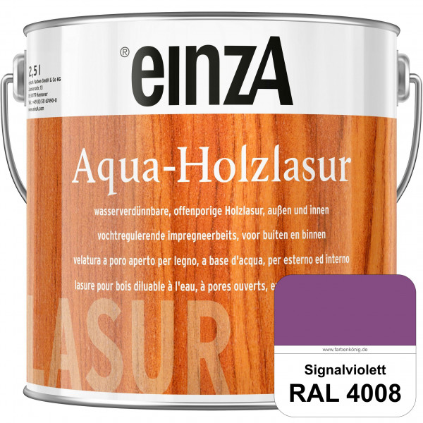 einzA Aqua-Holzlasur (RAL 4008 Signalviolett) wasserverdünnbare offenporige Holzlasur für Holzbautei