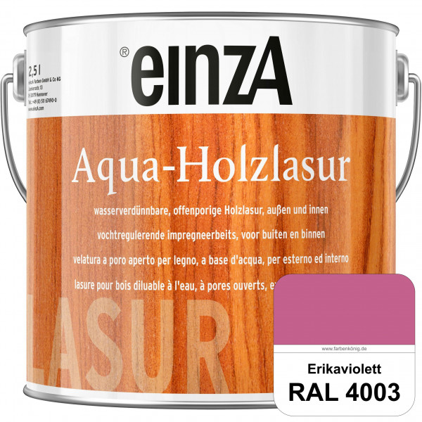 einzA Aqua-Holzlasur (RAL 4003 Erikaviolett) wasserverdünnbare offenporige Holzlasur für Holzbauteil