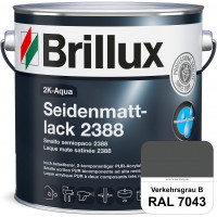 2K-Aqua Seidenmattlack 2388 (RAL 7043 Verkehrsgrau B) mechanisch und chemisch hoch belastbar für auß