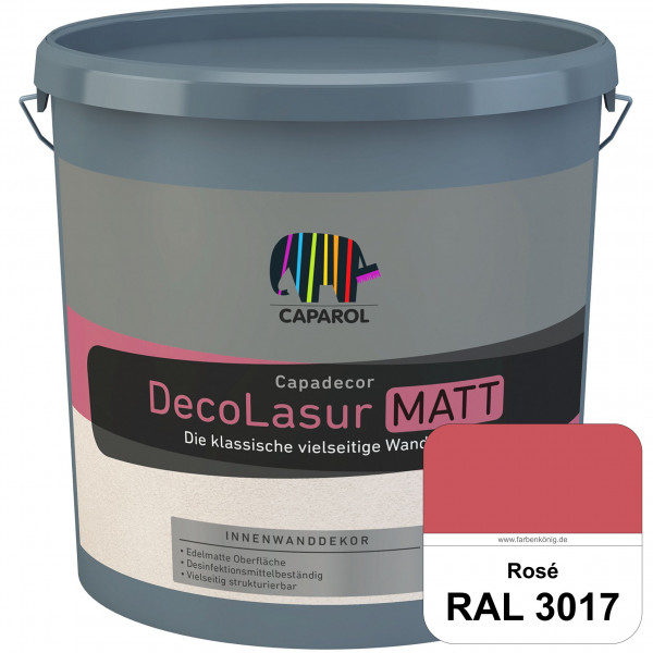 Capadecor DecoLasur Matt (RAL 3017 Rosa) Matte Lasurfarbe auf Dispersionsbasis (innen)
