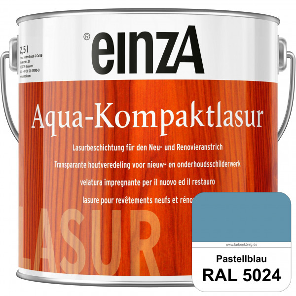 einzA Aqua-Kompaktlasur (RAL 5024 Pastellblau) wasserverdünnbare & feuchtigkeitsregulierende Lasurbe