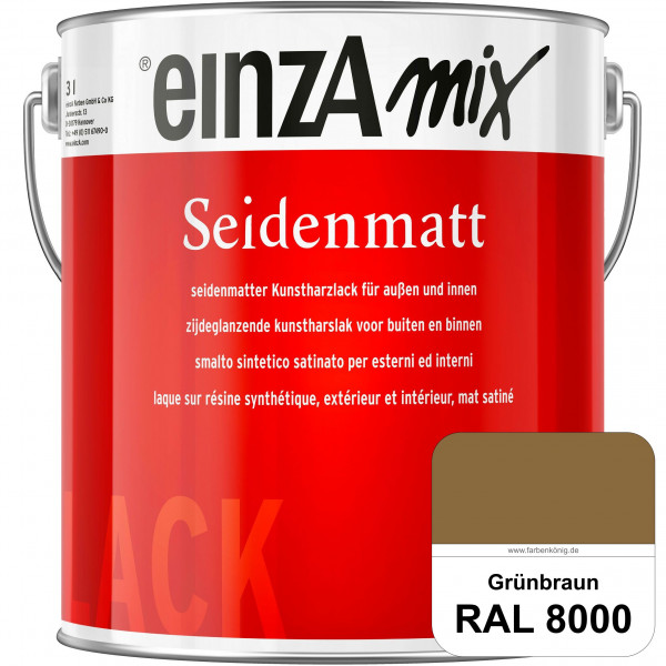 einzA Seidenmatt (RAL 8000 Grünbraun) Lösemittelhaltiger Seidenmattlack