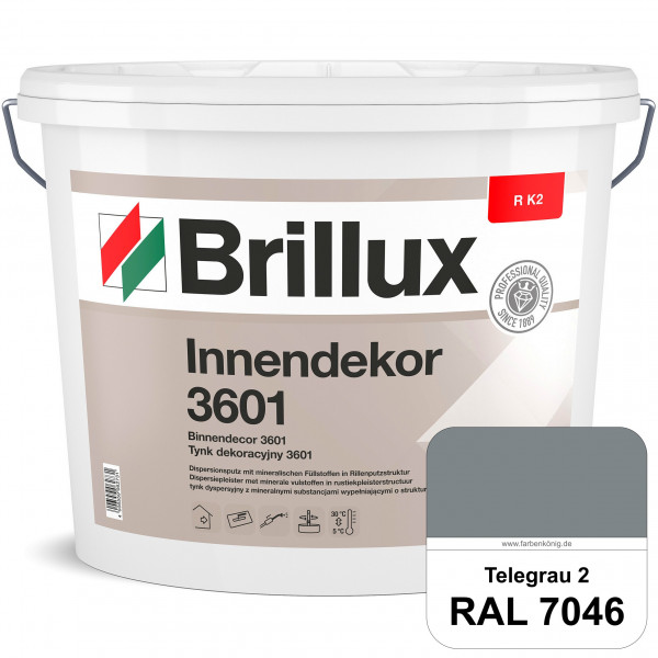 Innendekor ELF R K2 3601 (RAL 7046 Telegrau 2) Rillenputz zur Erzielung dekorativer und strapazierfä