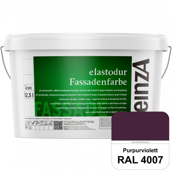 einzA elastodur Fassadenfarbe (RAL 4007 Purpurviolett) UV-vernetzendes & rissüberbrückendes Fassaden