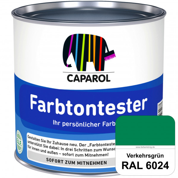 Farbtontester (RAL 6024 Verkehrsgrün) Individuell abgetönte Dispersionsfarbe zum Anlegen von Farbton