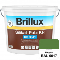 Silikat-Putz KR K3 3641 (RAL 6017 Maigrün) Dekorativer Kratzputz auf Silikatbasis
