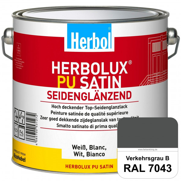 Herbolux PU Satin (RAL 7043 Verkehrsgrau B) Top-PU-Seidenglanzlack (Innen & Außen)