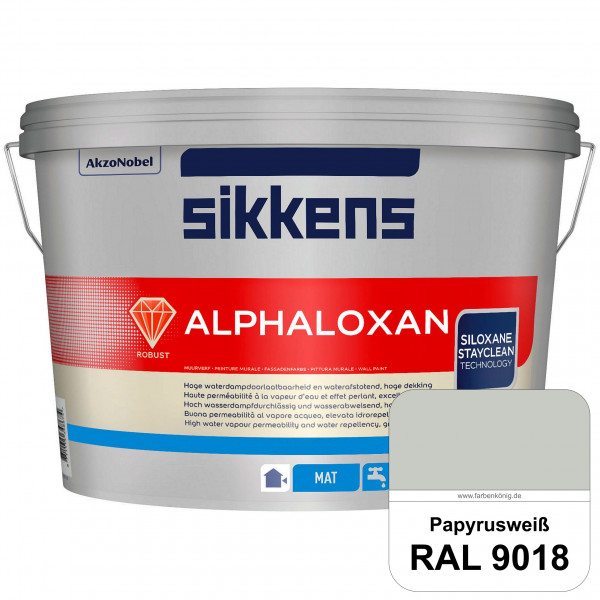 Alphaloxan (RAL 9018 Papyrusweiß) Professionelle Siliconharz-Fassadenfarbe (außen)