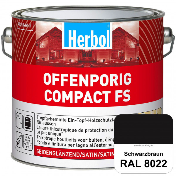 Offenporig Compact FS (RAL 8022 Schwarzbraun) Rationelle & thixotrope Ein-Topf-Holzlasur (außen)