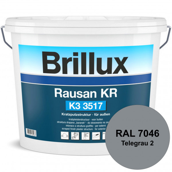 Rausan KR K3 3517 mit Protect (RAL 7046 Telegrau 2) Organisch gebundener Kratzputz für wetterbeständ
