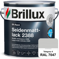 2K-Aqua Seidenmattlack 2388 (RAL 7047 Telegrau 4) mechanisch und chemisch hoch belastbar für außen &