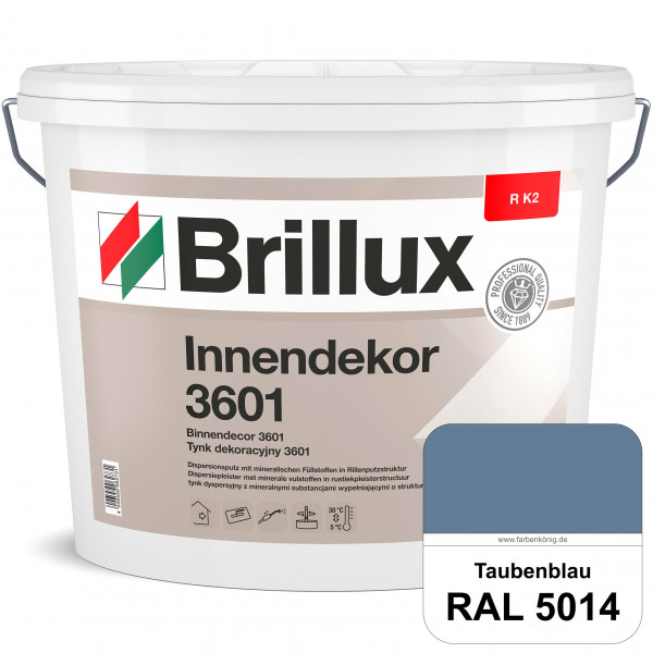Innendekor ELF R K2 3601 (RAL 5014 Taubenblau) Rillenputz zur Erzielung dekorativer und strapazierfä