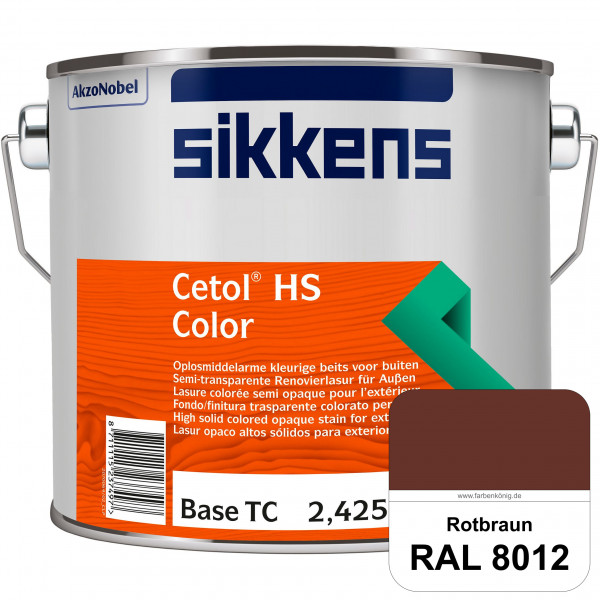 Cetol HS Color (RAL 8012 Rotbraun) Dekorative semi-transparente Lasur (lösemittelhaltig) für außen.