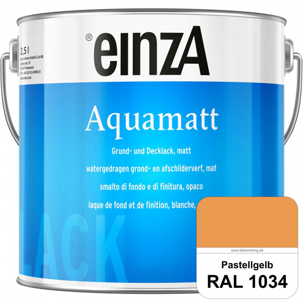 einzA Aquamatt (RAL 1034 Pastellgelb) Wasserverdünnbare Vorstreichfarbe & matte Lackfarbe