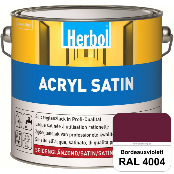 Acryl Satin (RAL 4004 Bordeauxviolett) wasserverdünnbarer seidenglänzender Lack (Innen & Außen)