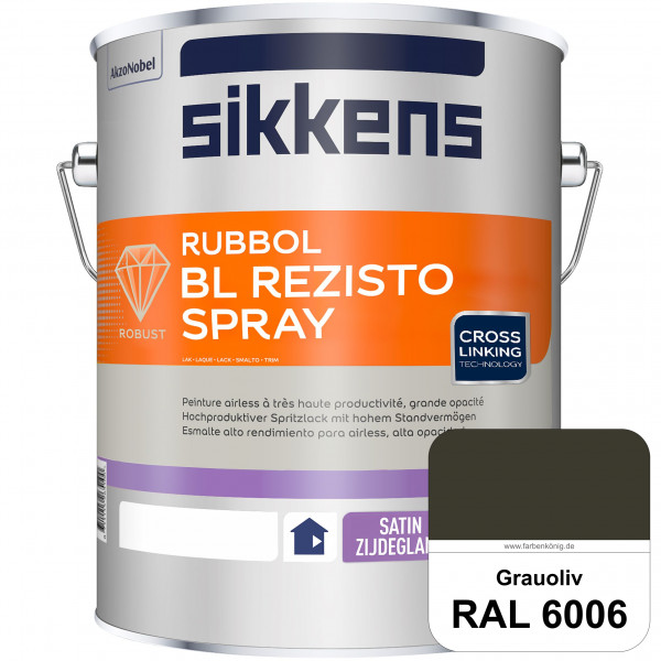 Rubbol BL Rezisto Spray (RAL 6006 Grauoliv) Hochwertiger, strapazierfähiger Airlesslack für (innen)