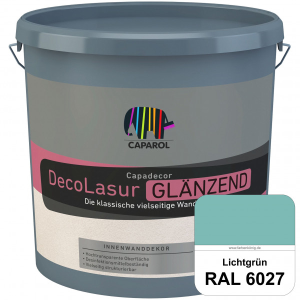 Capadecor DecoLasur Glänzend (RAL 6027 Lichtgrün) Glänzende Lasurfarbe auf Dispersionsbasis (innen)