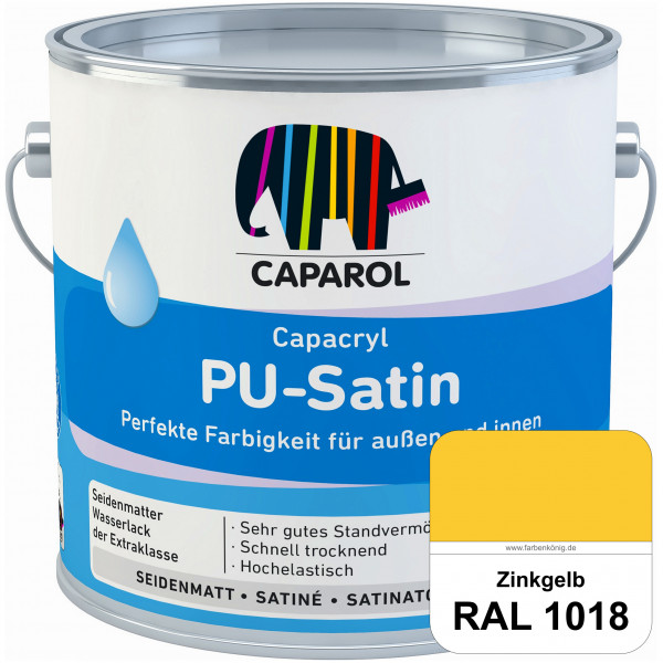 Capacryl PU-Satin (RAL 1018 Zinkgelb) hochwertige Zwischen-/ Schluss­lackierungen für grundierte Hol