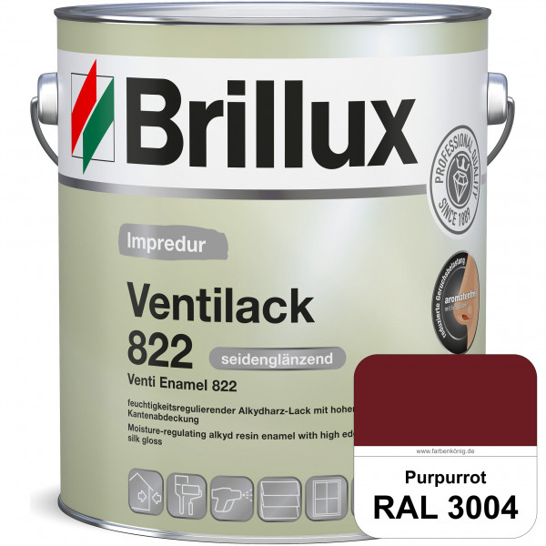 Impredur Ventilack 822 (RAL 3004 Purpurrot) Seidenglanzlack (lösemittelhaltig) Fenster & Türen innen