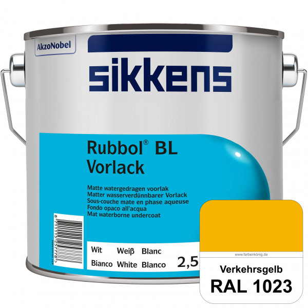 Rubbol BL Vorlack (RAL 1023 Verkehrsgelb) Wasserbasierter, matter & umweltschonender Vorlack (innen)