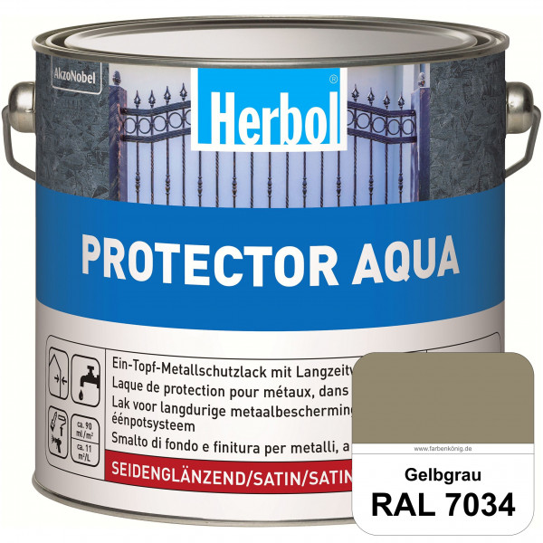 Protector Aqua (RAL 7034 Gelbgrau) Lack für Eisen, Stahl und NE-Metalle (Innen&Außen)