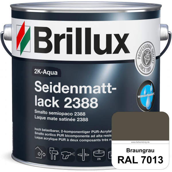 2K-Aqua Seidenmattlack 2388 (RAL 7013 Braungrau) mechanisch und chemisch hoch belastbar für außen &