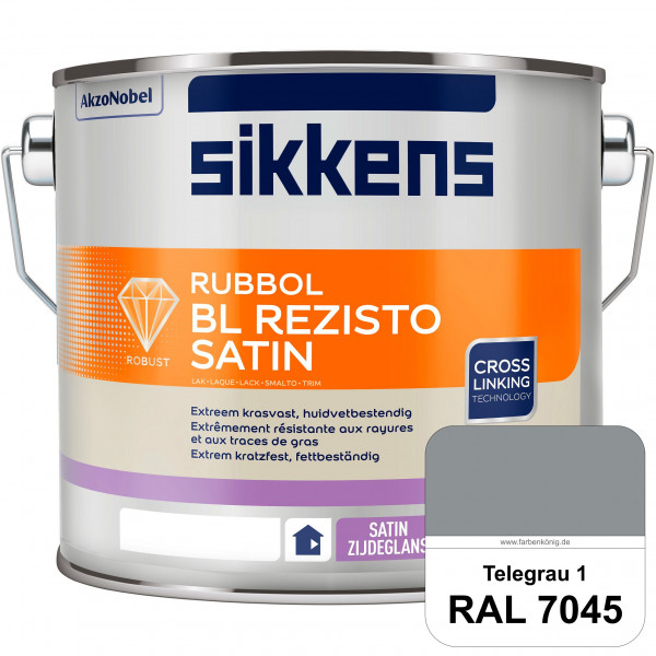 Rubbol BL Rezisto Satin (RAL 7045 Telegrau 1) seidenglänzender und strapazierfähiger Lack (wasserbas