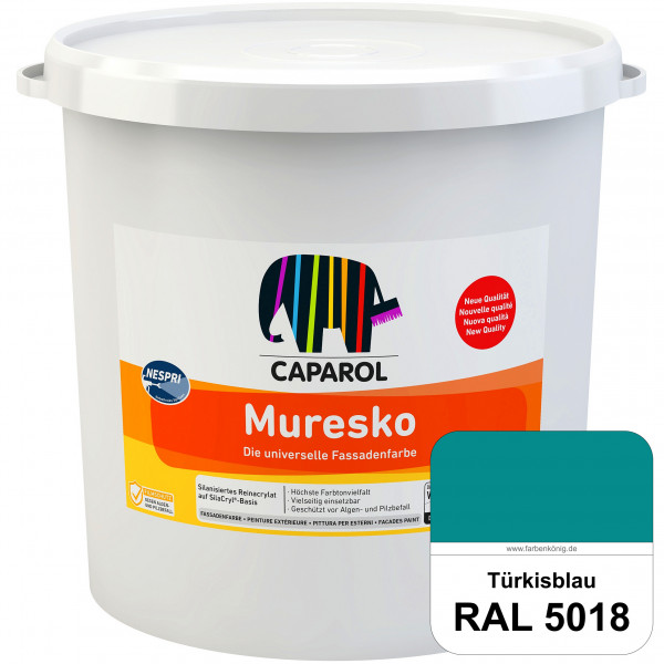 Muresko Nespri (R 30) (RAL 5018 Türkisblau) Silanisierte Reinacrylat-Fassadenfarbe auf SilaCryl®-Bas